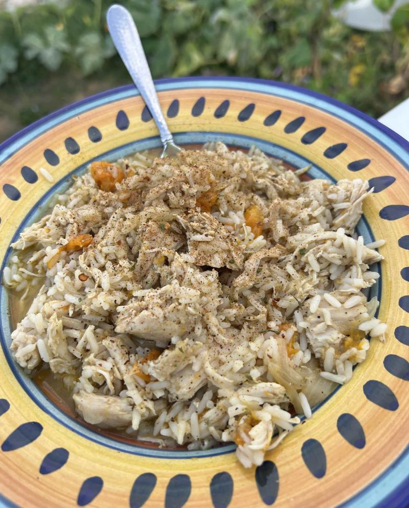 Chicken Tomato BBQ Soup with Rice